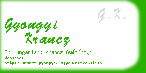 gyongyi krancz business card